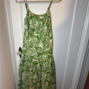 Sanctuary Green and Cream Leaf Print Maxi Dress
